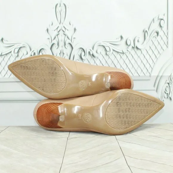 Michael Kors Tan Leather Pointed Toe Stiletto Heels Dress Pumps 8 M - Picture 9 of 9